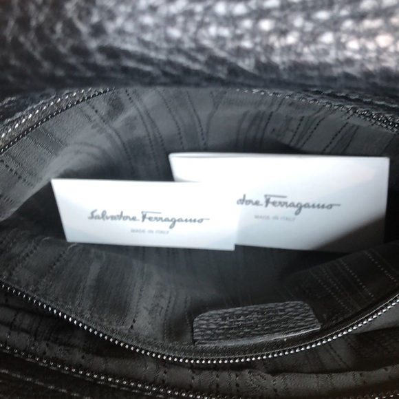 Salvatore Ferragamo Black Pebbled Leather Sofia Bag Silver tone hardware - Picture 11 of 16